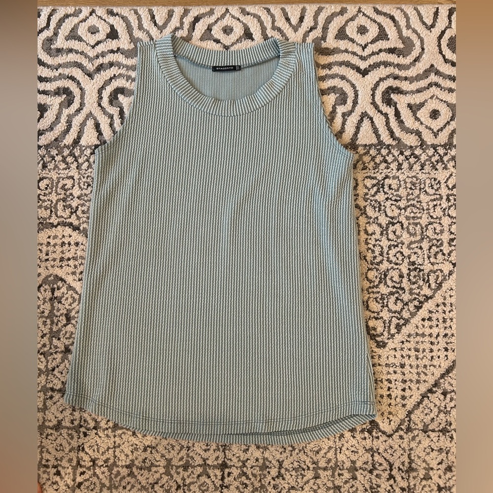 Ribbed Sleeveless Top - Blue